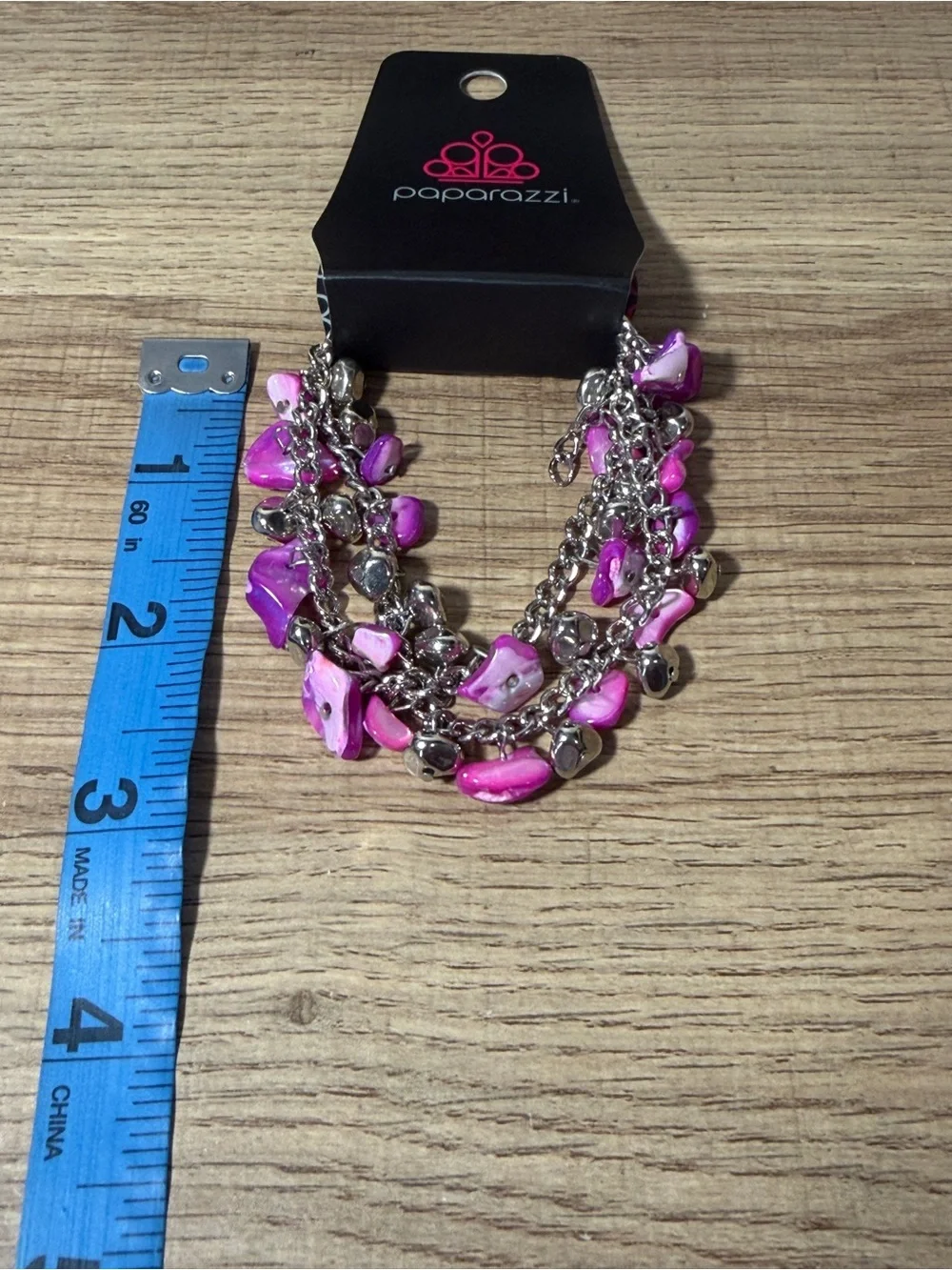 paparazzi Pink Shell Multi-Strand Charm Bracelet